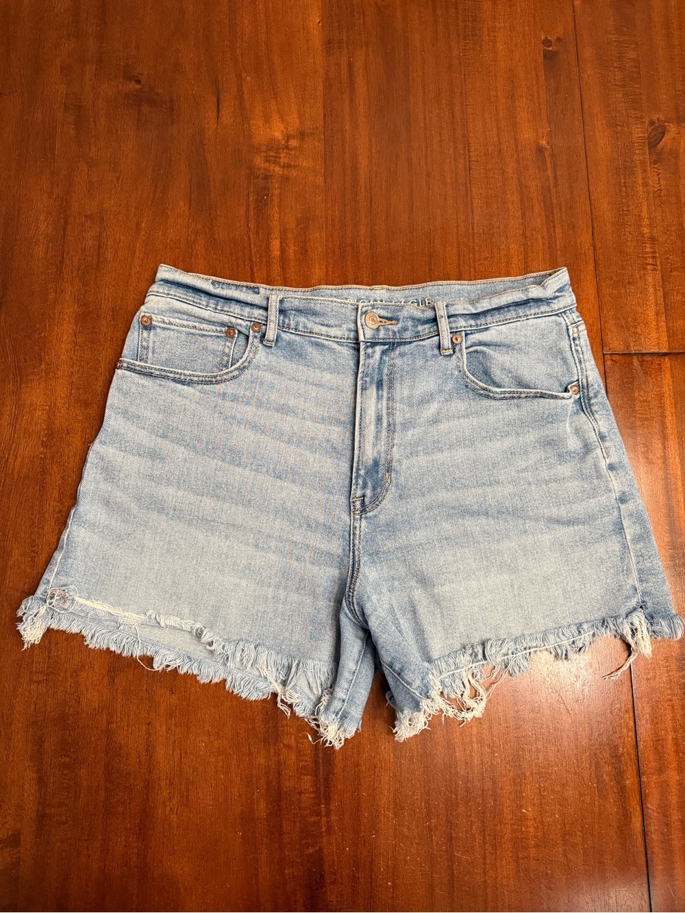 American Eagle Outfitters Light Blue Distressed Denim Shorts